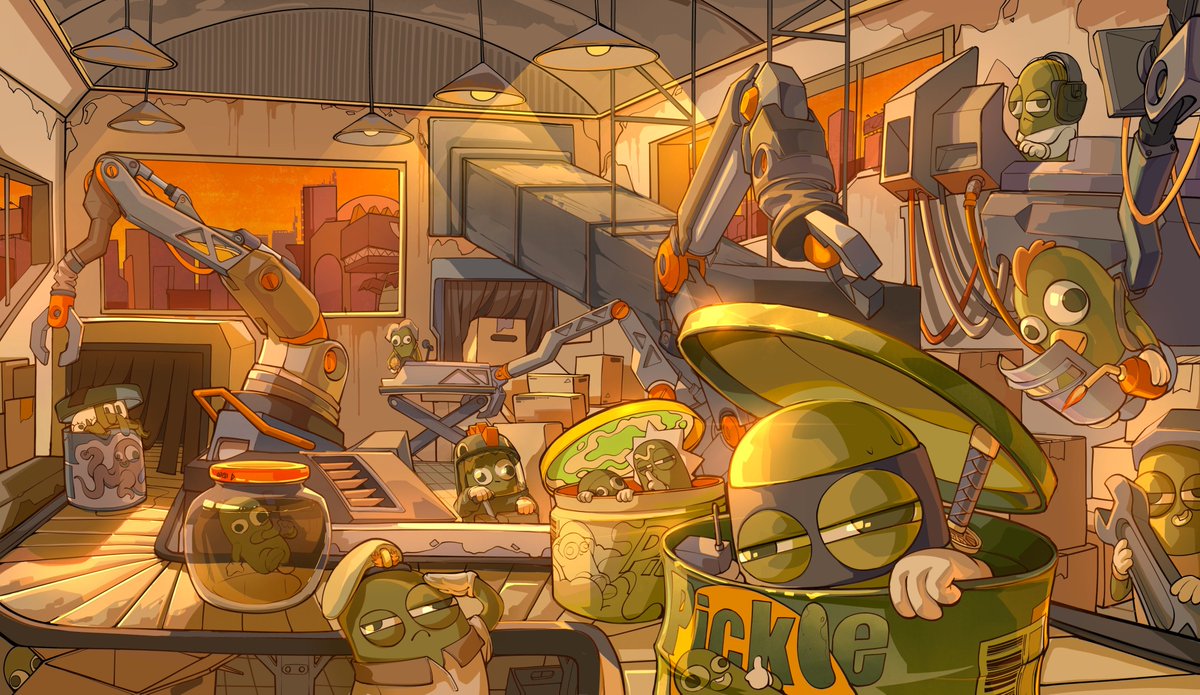 A factory of pickles hard at work, building something top secret

What could they be plotting? Could it be a guaranteed presale?

Comment + Enter below for a chance at a guaranteed spot
premint.xyz/pickle-friends/