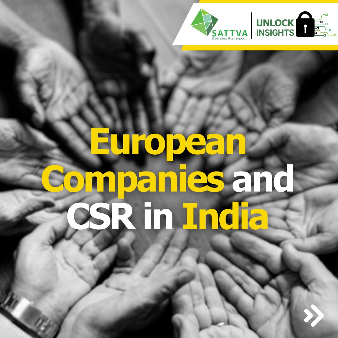 _sattva's tweet image. #BeyondCSR | European companies operating in India have emerged as one of the key contributors towards social innovation efforts. @sattvaknowledge  conducted an extensive mapping of the corporate social impact landscape in India and identified six key trends of how these…
