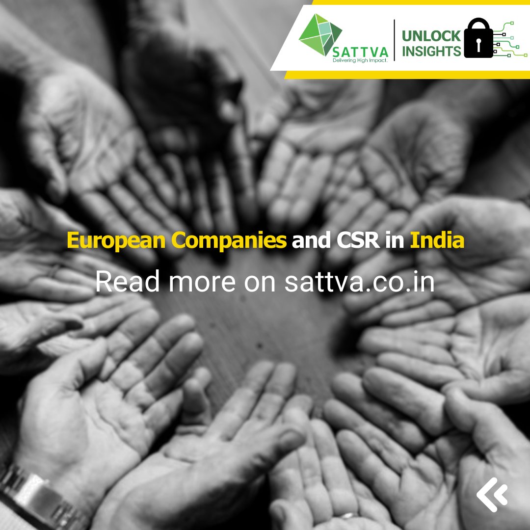 _sattva's tweet image. #BeyondCSR | European companies operating in India have emerged as one of the key contributors towards social innovation efforts. @sattvaknowledge  conducted an extensive mapping of the corporate social impact landscape in India and identified six key trends of how these…