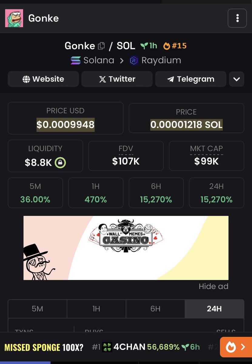$GONKE IS TRENDING EVERYWHERE PUMPED TO 100K. NEXT IS 10M

Gonke is friend of Ponke, He is not an angry degenerate monkey, he is kind, faithful and silly.

Telegram: t.me/gonkeonsolana
Website: gonkesolana.site
Ca: 9ChKb2QbDjhAkpGZDhTEN3KvQWjwAx5PbLLs9R2FgFSQ