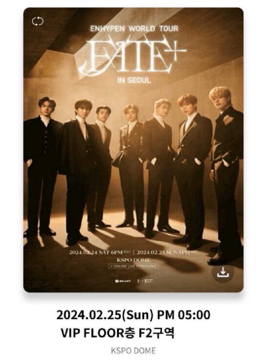 yangdo262726's tweet photo. 엔하이픈 페이트 콘서트 앙콘 양도
ENHYPEN FATE PLUS concert ticket sell 

2/25 day2 막콘
VIP F2구역 실질 4열

티미포 제시해서 옵챗이나 디엠주세요!
70 쿨거
https://t.co/hQMb5qcPqf https://t.co/lUrAOYrZZ4