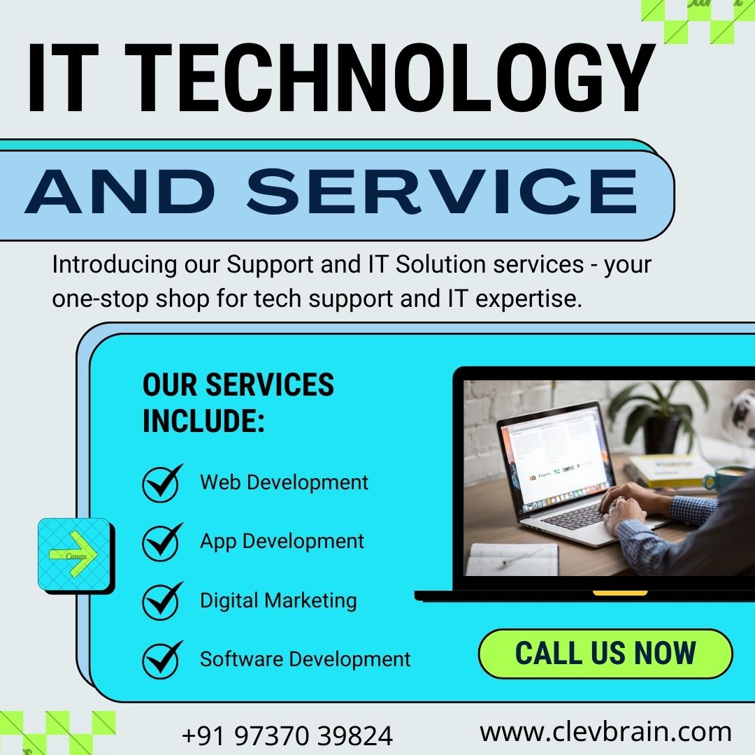 ClevbrainT40179's tweet photo. "At CleverBrain Technologies, we don't just provide IT services; we craft digital experiences. Elevate your business with our expert solutions."
For More Information - https://t.co/1zmPpB5P63
Contact No - +91 97370 39824
#itservices #itsolutions #webdevelopment #webdesigning https://t.co/Ql6jjZOTNc