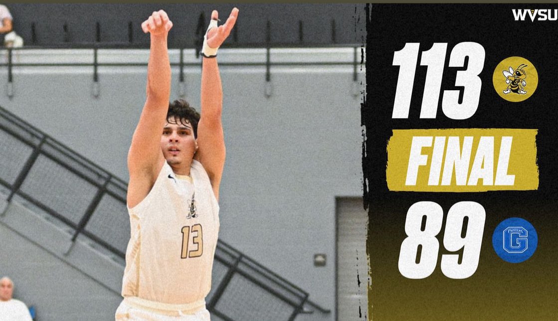 West Virginia State beats Glenville State 113-89. Team had a season high 18 made 3s. Miguel Martinez led with a career high 33 points on 9 made 3s in 12 attempts. Nate Mims had a season high 22 points and Anthony Pittman added 20 points. Big one Saturday at Charleston!