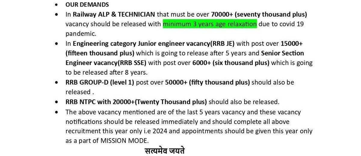 Truly Engineers (@trulyengineers) on Twitter photo #IncreaseRailwayALPTechnicianVacancy
#Release_JE_SSE_Vacancies
#Release_JE_SSE_Vacancies
3 Lakh + Post are vacant in <a href="/RailMinIndia/">Ministry of Railways</a> including Safety Posts, still you are playing with Indian's Life <a href="/AshwiniVaishnaw/">Ashwini Vaishnaw</a> g
#Release_JE_SSE_Vacancies as soon as possible. #IncreaseRailwayALPTechnicianVacancy
#Release_JE_SSE_Vacancies
#Release_JE_SSE_Vacancies
3 Lakh + Post are vacant in <a href="/RailMinIndia/">Ministry of Railways</a> including Safety Posts, still you are playing with Indian's Life <a href="/AshwiniVaishnaw/">Ashwini Vaishnaw</a> g
#Release_JE_SSE_Vacancies as soon as possible.