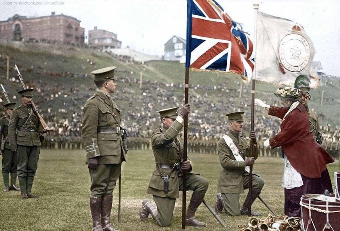 CanadianAesth's tweet image. The Presentation of the Colours of the 51st (Edmonton) Battalion, Canadian Expeditionary Force, Edmonton, Alberta (1915)