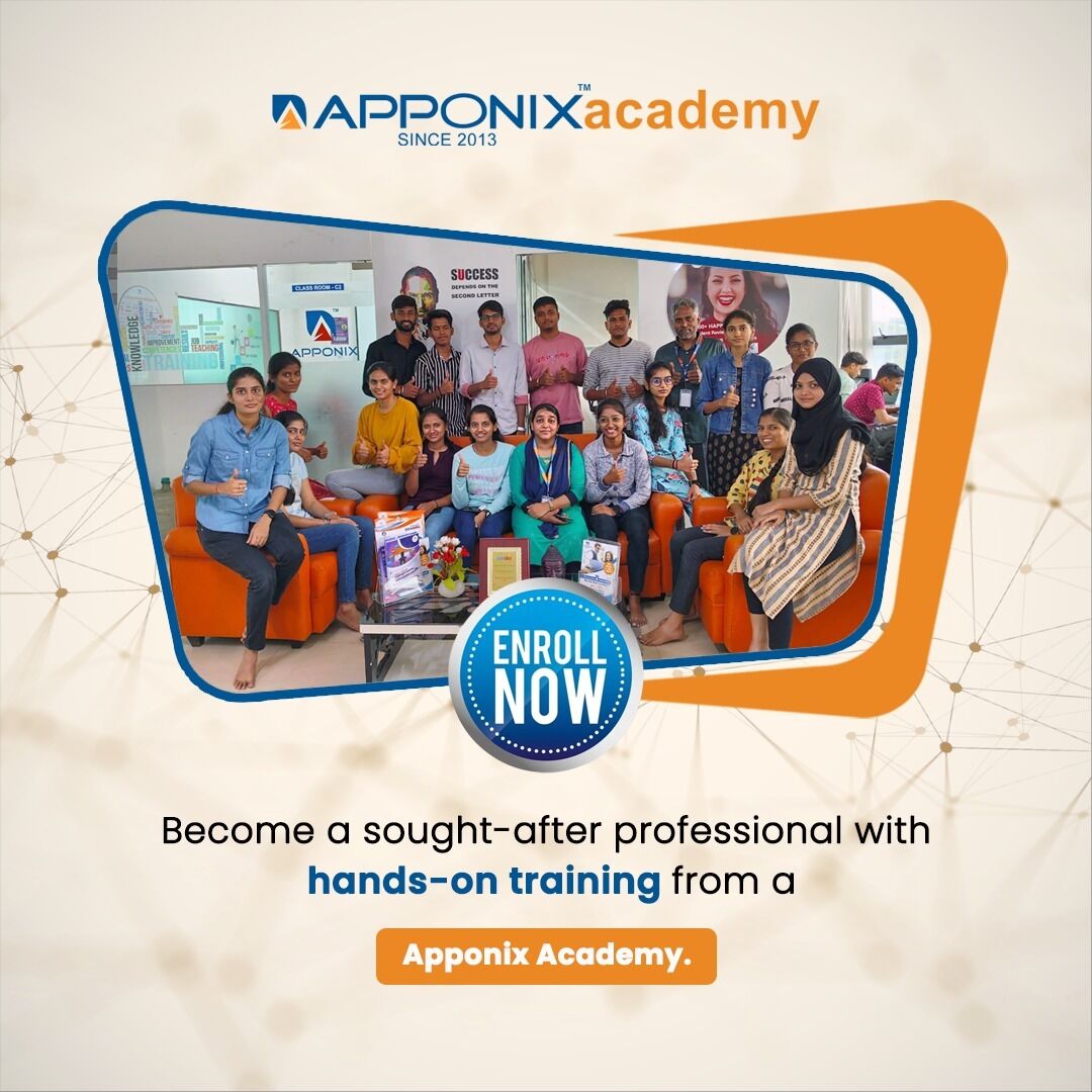 apponix's tweet image. Experience the power of learning by doing with Apponix Academy 🖐️ Our hands-on training programs immerse you in real-world scenarios, making education dynamic and effective. Enlist for success 🎓 #ApponixSuccess  #Apponixacademy
