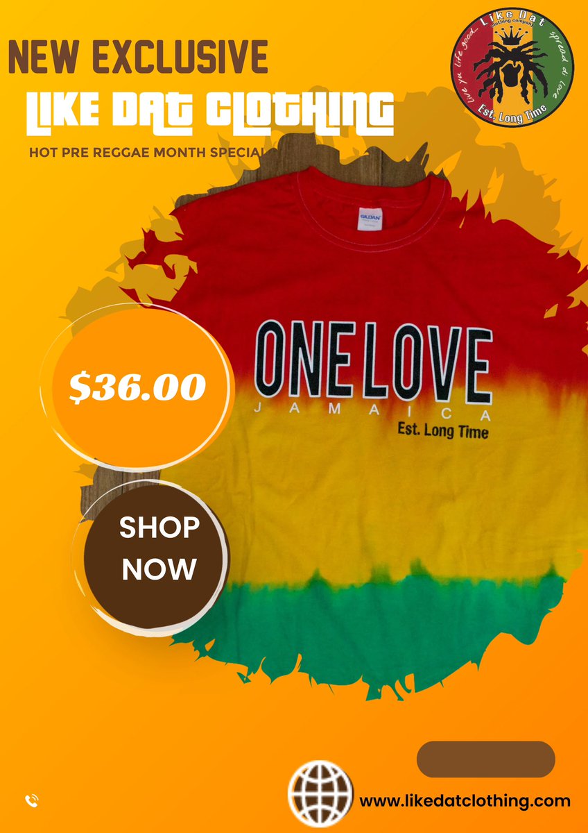 ReggaeGlobalEnt's tweet image. PRE-REGGAE MONTH SALE!!! 🔥🔥
Click on link to ORDER NOW! 
.
likedatclothing.com/pages/one-love…