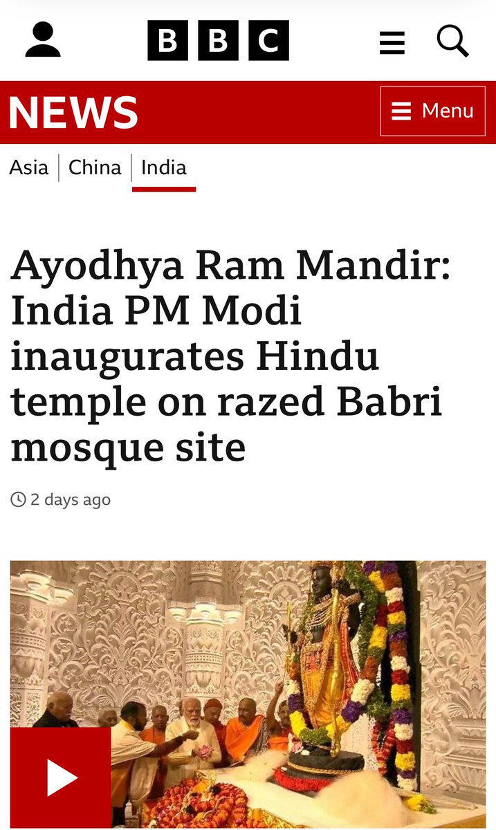 PanickarS's tweet photo. Cry louder, BBC. For us, the Supreme Court’s settlement matters. #Ayodhya https://t.co/bXYsWCfMSr