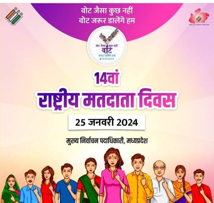 आपका एक मत, राष्ट्र बनाए सशक्त...
सभी मतदाताओं को 'राष्ट्रीय मतदाता दिवस' की हार्दिक शुभकामनाएं!
राष्ट्रहित में मताधिकार का प्रयोग अवश्य करें और देश के लोकतंत्र को सशक्त बनाने में अपना योगदान दें।
#NationalVotersDay_2024 
<a href="/ashutoshnema03/">Ashutosh Nema</a> <a href="/DrMohanYadav51/">Dr Mohan Yadav</a> <a href="/CMYIP_/">Chief Minister’s Youth Internship Programme</a>