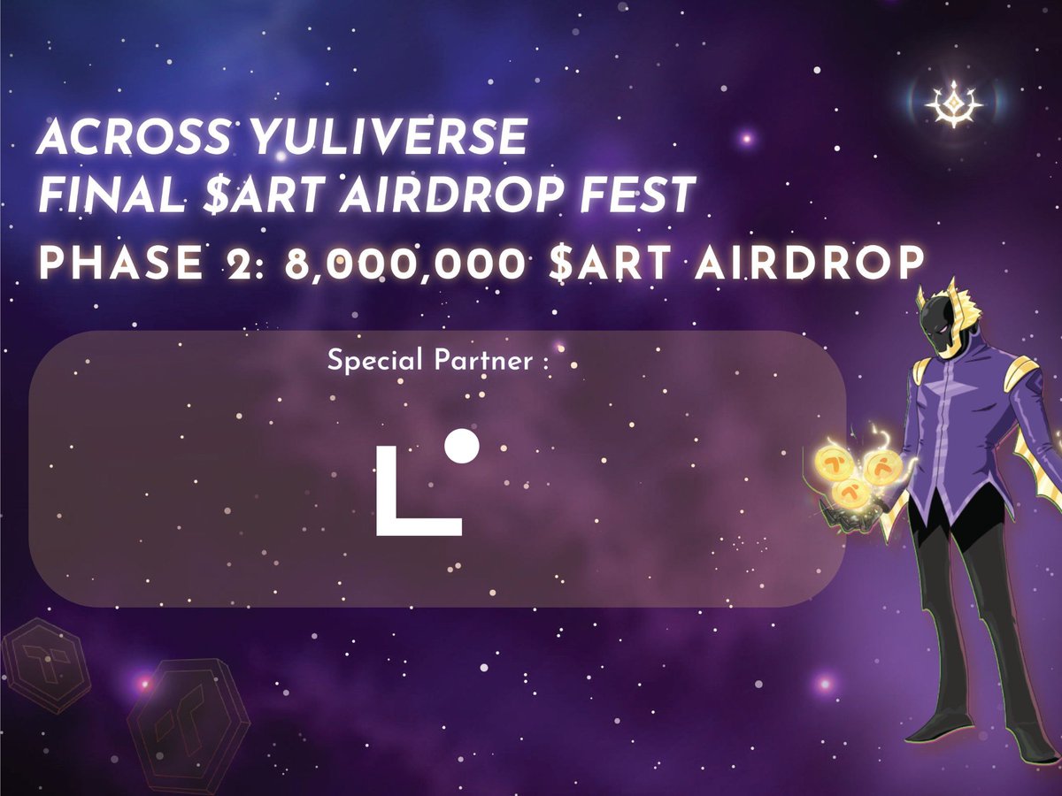 Attention Farmers! 🚀  
 
New Quest Available now!  
 
Featuring our partner <a href="/LineaBuild/">Linea.eth</a>, joining Yuliverse Phase 2 Final $ART Airdrop Fest!     
 
Complete it and earn points! 

Join now：airdrop.yuliverse.com 
#Yuliverse #ARTAirdrop #Linea