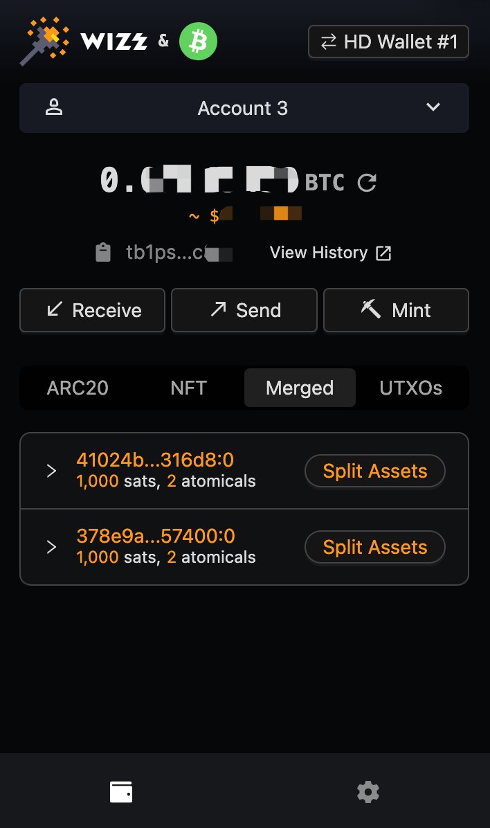 🔥The beta testing for Atomicals Merged Asset Splitting is about to begin. We're inviting volunteers to be part of this thrilling phase! 🚀 
💡How to test?
Join us on Discord: discord.gg/qTUG84AM and open a ticket if you're interested in participating in the testing!
#Wizz