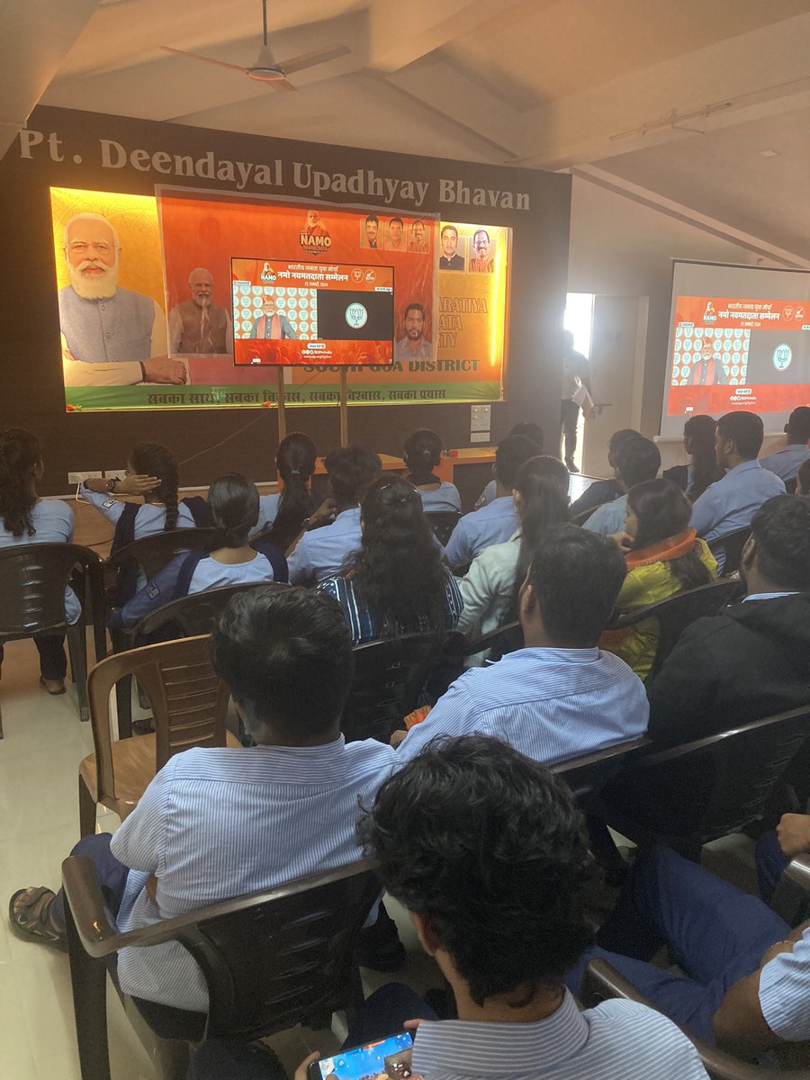 Bjym4margao's tweet photo. Namo Navmatadata Sanmelan, attended by new voters at South Goa BJP office.
#bjp #NavMatData #BJYM @BJP4India @BJP4Goa @BJYM @GoaBjym https://t.co/U88FymA4TX