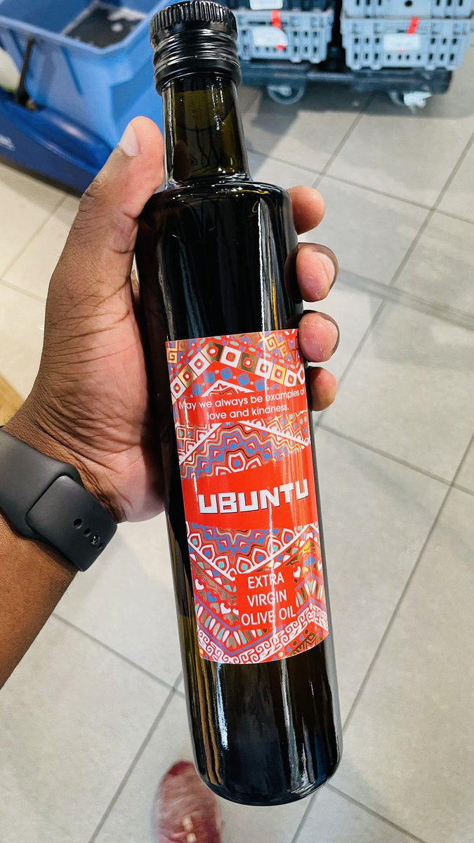 Purchased my inaugural #UBUNTU olive oil at <a href="/WOOLWORTHS_SA/">Woolworths SA</a>. “May we always be examples of love and kindness”.  - <a href="/LoyisoManga1/">Loyiso</a>