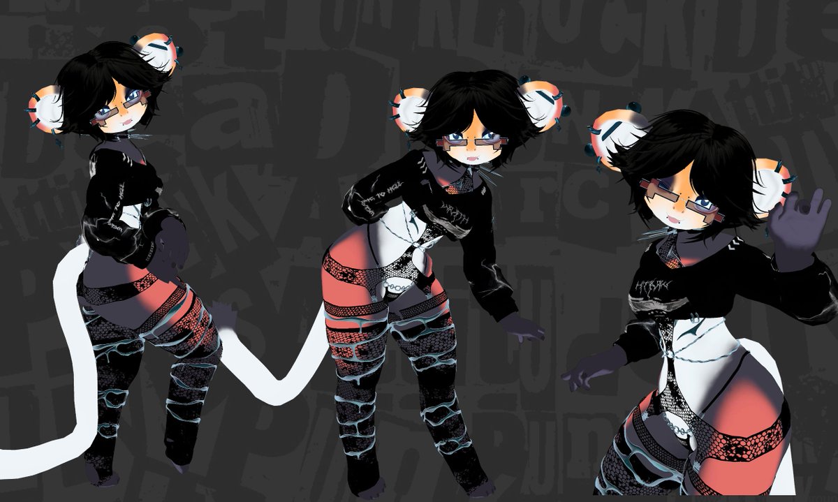 ch_i_l's tweet image. Finally finished her!!  My #vrchat avatar Ozzy is finally done haha  

 🔗 in replies!