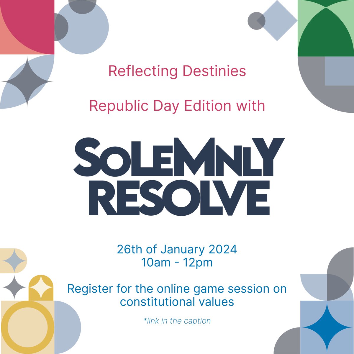 As we reach the 75th year of our constitution and with all that is happening around us, it is time we reflect on how we got here.

Join a game session on January 26, 2024 10am. Secure your spot by registering at forms.office.com/r/LjYncYiDuu  #RepublicDay #SolemnlyResolve #FieldsOfView