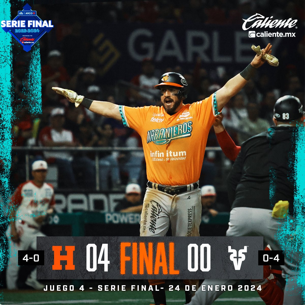 ClubNaranjeros's tweet photo. ¡FINALIZA EL JUEGO 4 Y SOMOS CAMPEONES!🍊🏆

#NaranjerosFlow https://t.co/HTynjg4LBq