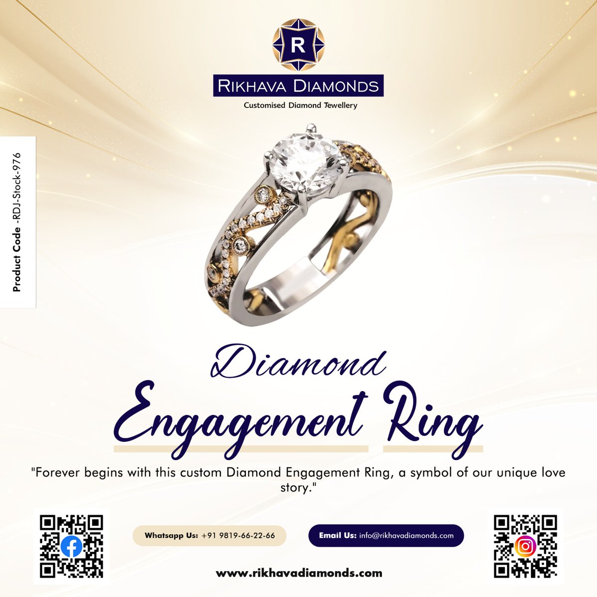 RikhavaDiamonds's tweet image. Our expert artisans at #RikhavaDiamonds have meticulously crafted this stunning #DiamondEngagementRing, ensuring that every detail is tailored to your personal style and preferences.
#ProductCode: RDJ-Stock-976
rikhavadiamonds.com/diamond-engage…