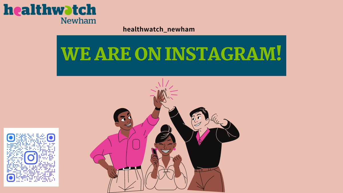 IT'S OFFICIAL! We are now on Instagram, follow us for all things Healthwatch Newham - healthwatch_newham. Or follow the link to our page: instagram.com/healthwatch_ne…