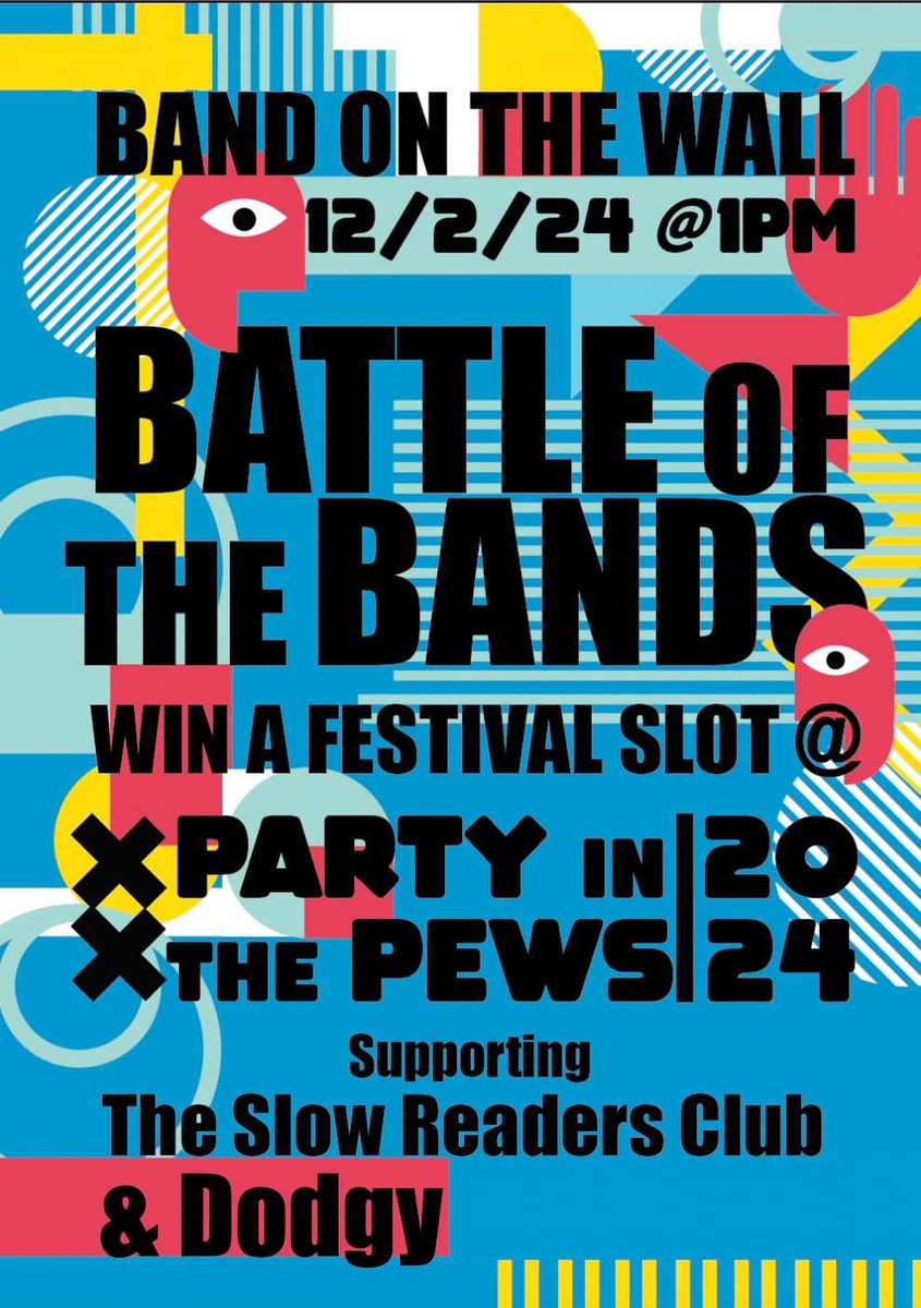 Coming soon to @bandonthewall .... We will be holding a Battle of the bands comp with student bands from the music course at @TheMcrCollege for a slot at @partyinthepews on the new @RedLanternRecds stage! Huge thanks going out to the legend Clint Boon for being a judge.