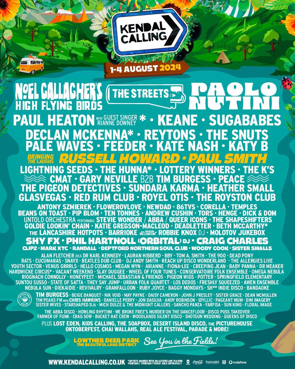 we are back for @KendalCalling • SEE YOU IN AUGUST • kendalcalling.co.uk