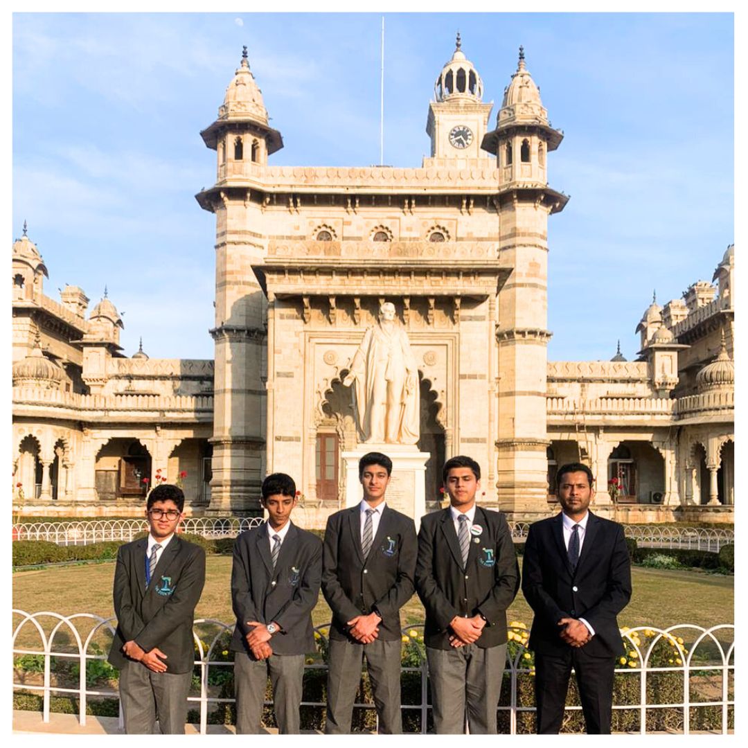 The_Doon_School's tweet photo. The Doon School delegation at the Mayo Model G20 Summit! Engaging discussions on global challenges, insightful keynote by Shri Amitabh Kant, and a touch of excitement with a polo game. #ModelG20 #GlobalLeadership https://t.co/rKND2A3cLx