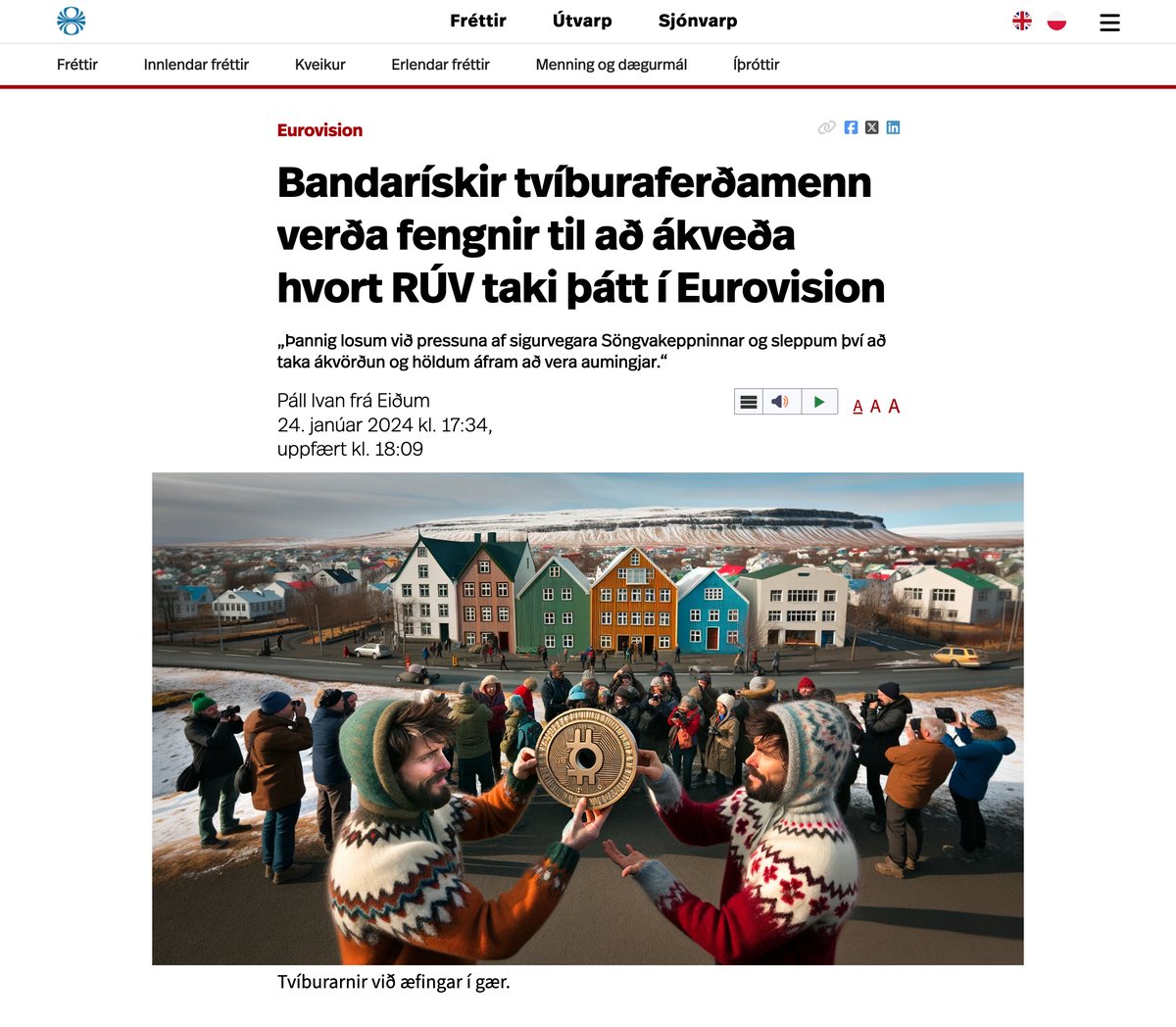 Fréttirnar (BREYTTAR FYRIRSAGNIR) (@frettirnar) on Twitter photo 