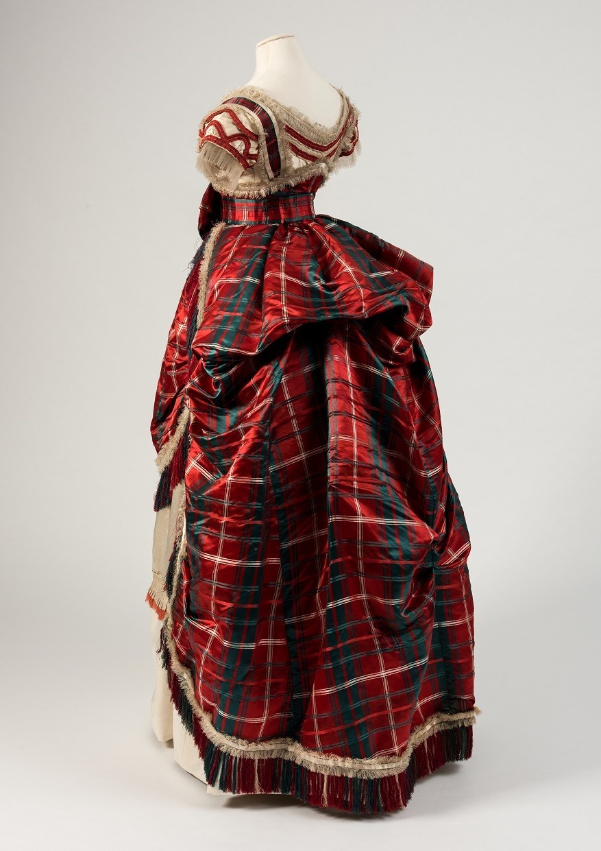 Silk tartan deals evening dress