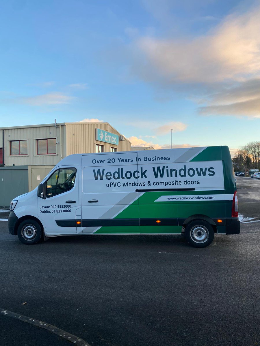 ErncoGroup's tweet photo. Good luck @DublinWedlock with the new van. The graphics look great and our Oran has done a smashing job with the application. Thanks to Joe and the team at Wedlock Windows for the continued support. https://t.co/LbYctOA9XW