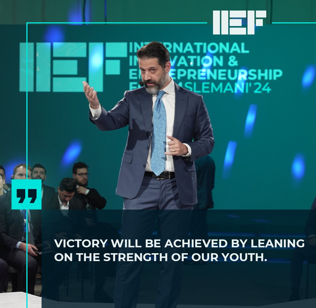 Qubad Talabani credits the resilience of the youth for overcoming this stage.  #IIEF #Slemani24