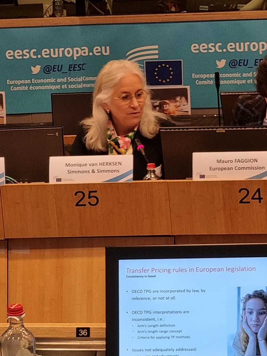 Monique van Herksen, Tax and Employment Law Team at @SimmonsLLP, last panellist of the @EU_EESC Public Hearing on BEFIT, points out the key Transfer Pricing challenges. ➡️ Follow us live & Ask your questions: europa.eu/!NKMYf8 #BEFIT_EESC
