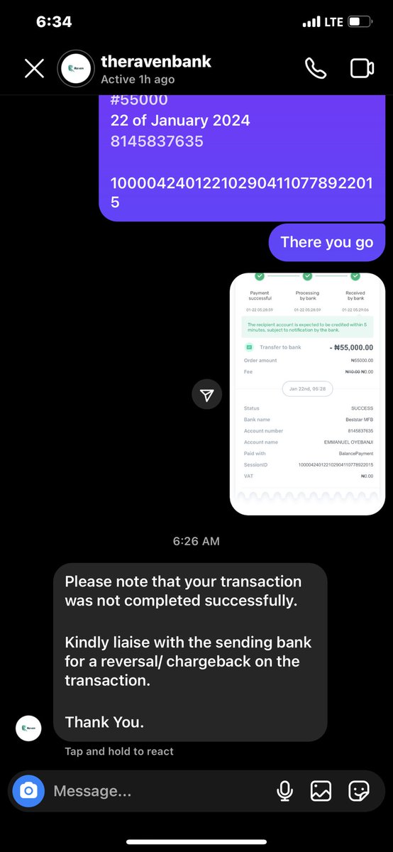 Pelz_z's tweet photo. @OPay_NG Hello i made a transaction of 55000 naira from my opay account 4 days ago and the recipient bank got back to me today telling me the money never came in here is the transaction id 100004240122102904110778922015 and here is my account number 8145837635 https://t.co/O8QmN1rNLH