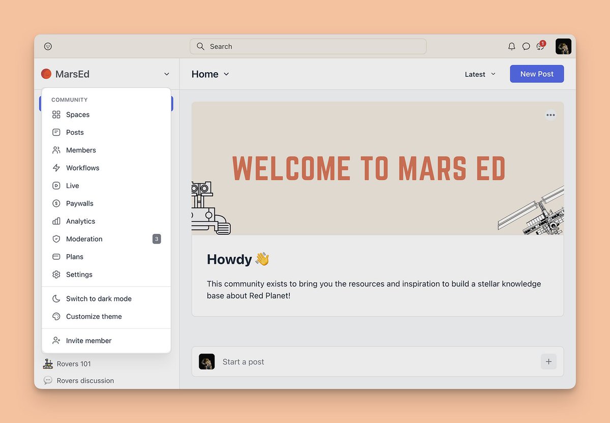 circle_sof's tweet image. To access the community settings menu, simply click the community logo or a dropdown icon beside it.
