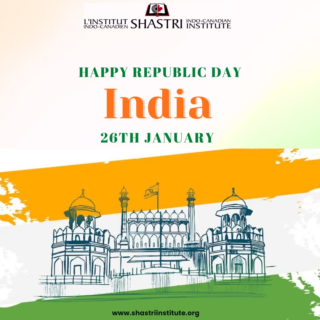 Shastri Indo-Canadian Institute wishes you all a very Happy Republic Day of India! 🇮🇳 #RepublicDayIndia #RepublicDay2024 #BySICI @HCI_Ottawa