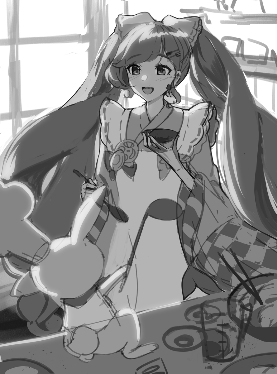 Busy with comms now, so here's a sketch of Snow Miku I wanted to finish by Christmas :)

#初音ミク #雪ミク #SNOWMIKU #rkgk