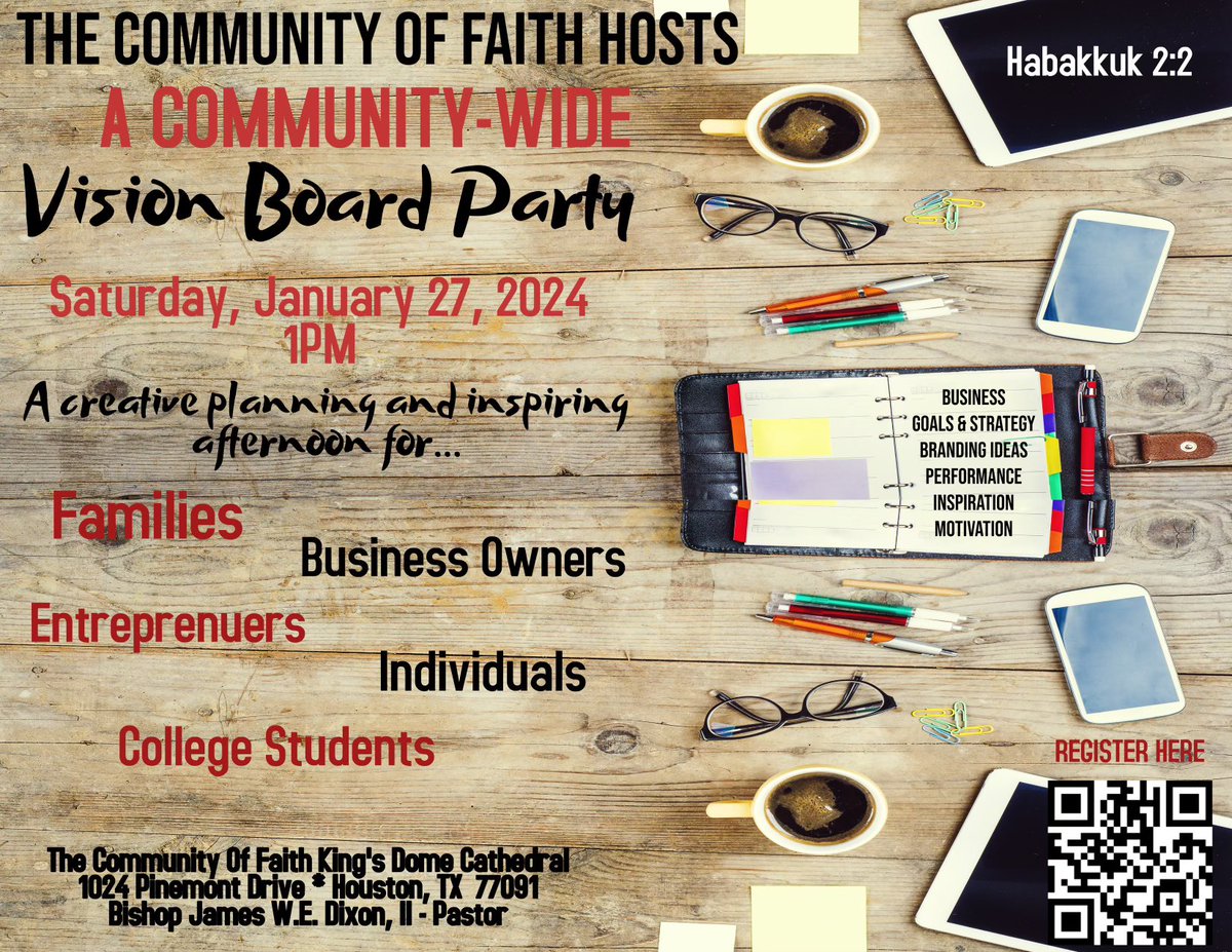 Success is shaped by vision. Join us at this fun-filled, inspirational and informative Vision Board Party!  Families, Singles &amp; Friends, College Students, Entrepreneurs this is for you. Register today tinyurl.com/cofvision