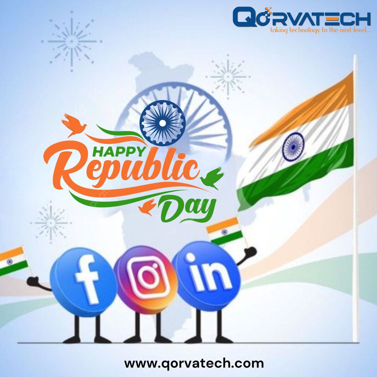 qorvatech's tweet photo. Grow your business with our smart and effective marketing strategies.
HAPPY REPUBLIC DAY!!!
*
🌐https://t.co/0xBvFeISvs
*
#RepublicDayJoy #ProudToBeIndian #JaiHind #RepublicDayCelebration #VandeMataram #Qorvatech #Qorvatechians #Qorvatechteam2024 https://t.co/b1e6WZU2ce