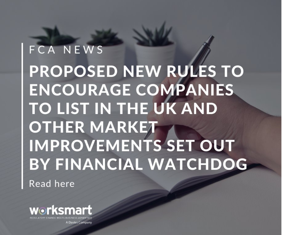 WorksmartLtdUK's tweet photo. FCA News: Proposed new rules to encourage companies to list in the UK and other market improvements set out by financial watchdog

Read here: https://t.co/OApD9YP9EL 

#Worksmart #FCA #RegTech #FCANews https://t.co/iUYP6j8F7z