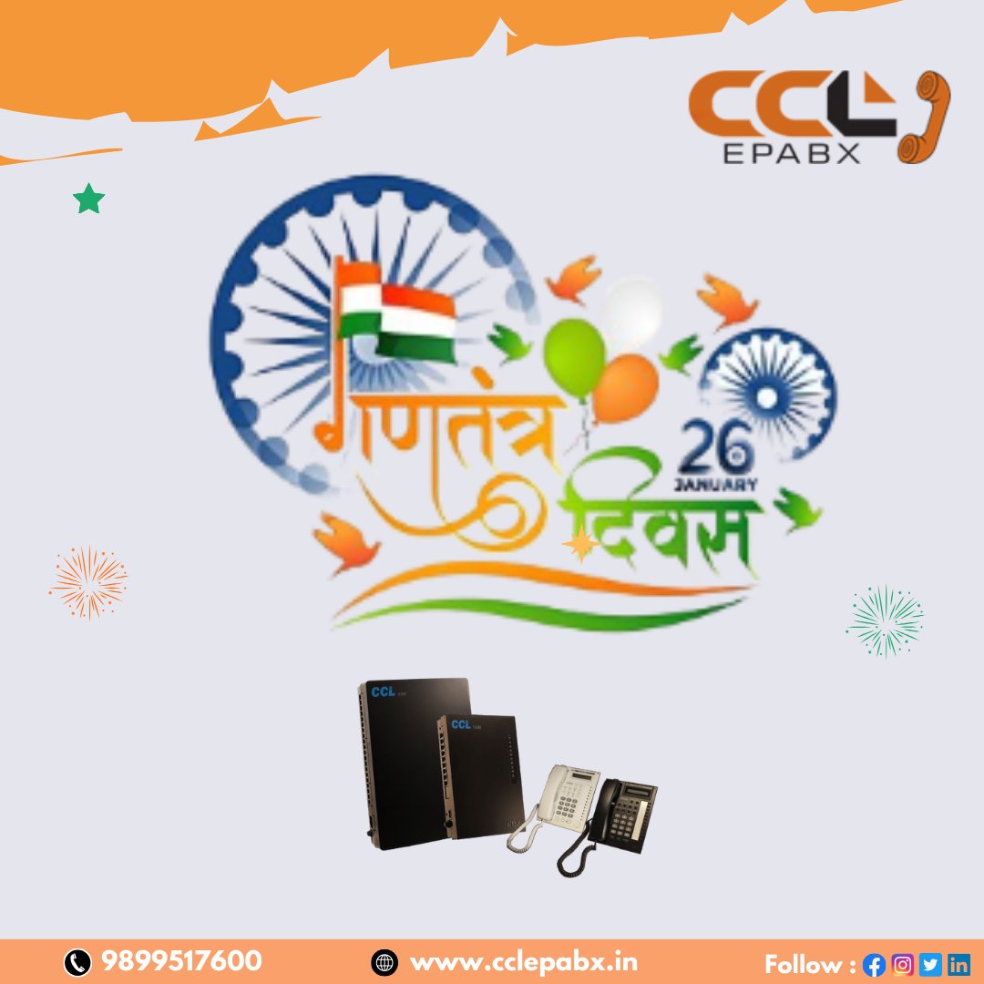 CclEpabx's tweet photo. Happy Republic Day from CCLEPABX🌈
Proud to be a part of this incredible journey! Celebrating the essence of freedom and democracy. 🟢🟠Jai Hind 🌹
#ProudIndian #RepublicDay2024 #JaiHind #UnityInDiversity #cclepabx https://t.co/TgReXmrHaq