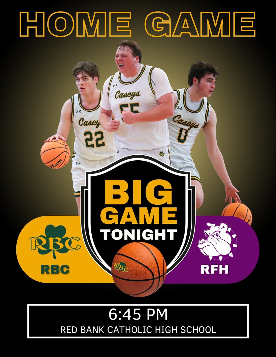 Game Day! RBC boys basketball is HOME tonight for a big game against RFH. Tip off is scheduled for 6:45pm. <a href="/LSNSPORTSNET/">Lighthouse Sports</a> @ShoreSportsNet <a href="/Matt_Manley/">Matt Manley</a> @JCarelliSSN <a href="/nj_athletics/">NJ Athletics</a> <a href="/BrandonGouldHS/">Brandon Gould</a> <a href="/MikeKinneyHS/">Mike Kinney</a> <a href="/APPSportsDesk/">APPSportsDesk</a> <a href="/HSSportsNJ/">NJ.com HS Sports</a> <a href="/FydSports/">Alex Fydryszewski 🇵🇱</a> <a href="/PrepHoops_NJ/">Prep Hoops New Jersey</a> <a href="/steveedelsonapp/">Steve Edelson</a>