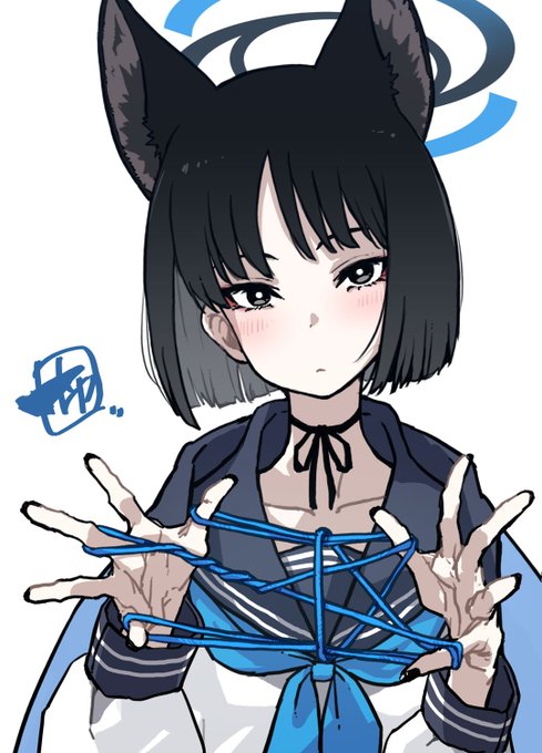 ブルアカのキキョウさん。いっしょにあやとりしたい。 