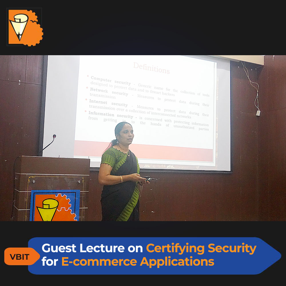 VBITHYD's tweet photo. The Department of CSE at #VBIT hosted an insightful Guest Lecture on ๐๐๐ซ๐ญ๐ข๐๐ฒ๐ข๐ง๐ ๐๐๐๐ฎ๐ซ๐ข๐ญ๐ฒ ๐๐จ๐ซ ๐๐๐จ๐ฆ๐ฆ๐๐ซ๐๐ ๐๐ฉ๐ฉ๐ฅ๐ข๐๐๐ญ๐ข๐จ๐ง๐ฌ.
#CSE #Engineering #GuestLecture #CyberSecurity #EcommerceApplications #VBITCSE #KnowledgeExchange #EcommerceSecurity https://t.co/9R0uYh2qCI