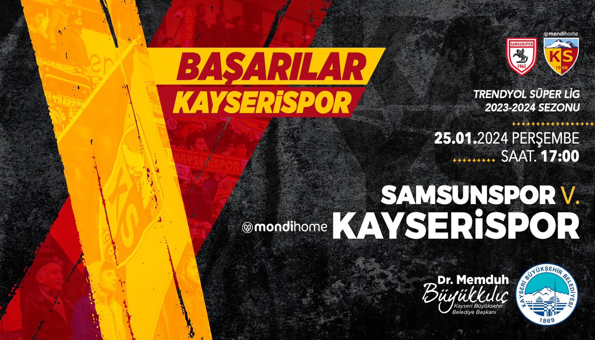 Bu akşam deplasmanda Samsunspor ile karşılaşacak olan şehrimizin takımı   #MondihomeKayserispor’umuza gönülden başarılar diliyorum.💪🏻
 
#SAMvKYS ⚽️
