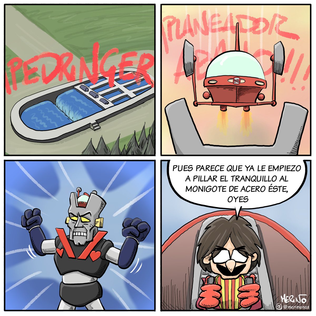 meri_monas's tweet photo. Si al leer esta viñeta estás canturreando por lo bajinis "el poder, la maldad, Koji puede controlar" ya vas tarde para revisar esa próstata, amigo.
#Mazinger #7votos #microcomic #merimonas https://t.co/6lKO97pMbB