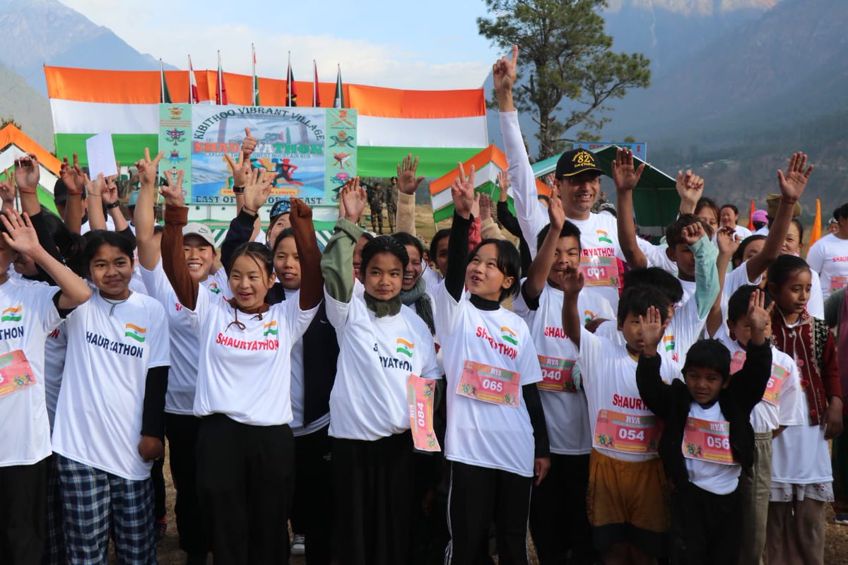 Indiatourismno1's tweet photo. It's inspiring to witness the collaborative efforts of the Indian Army, Ministry of Tourism, Government of India (North East), and local administration in organizing Shauryathon at #kibithoo, Arunachal Pradesh. https://t.co/CMLcpWf5is