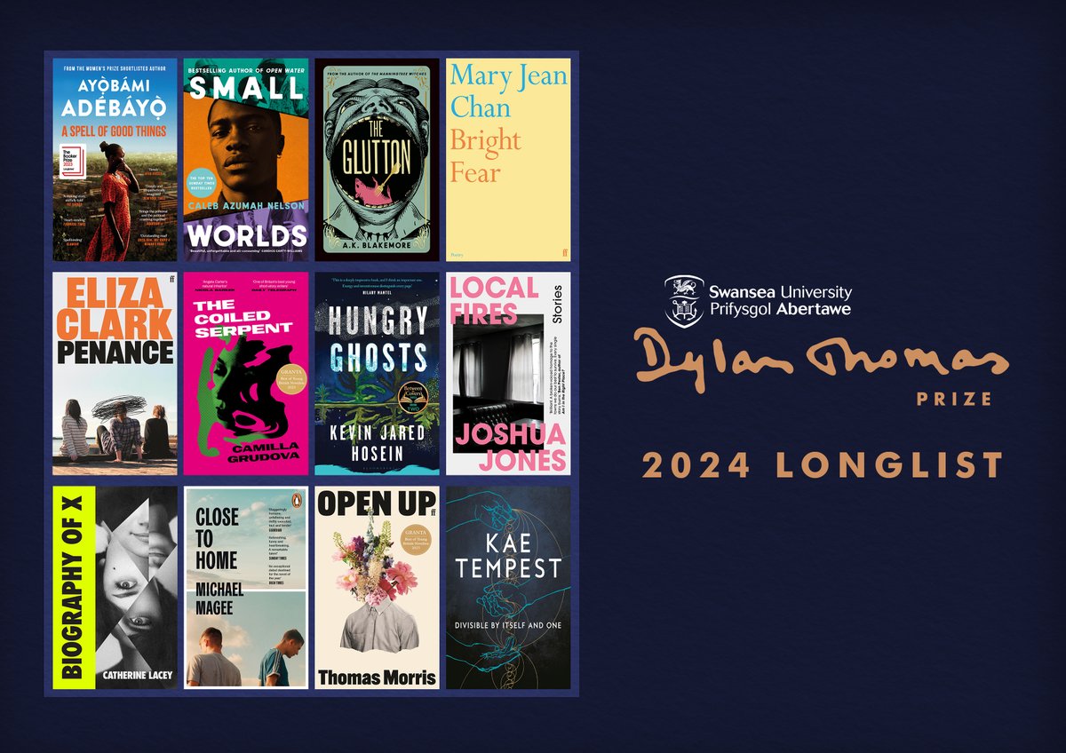 📚 THE 2024 LONGLIST 📚 We are thrilled to unveil the 12 titles that make up this year's @SwanseaUni Dylan Thomas Prize longlist. What a depth of incredible global talent! 😮 #SUDTP24 PRESS RELEASE 📰: swan.ac/SUDTP24