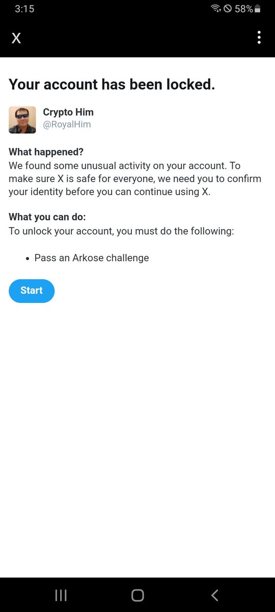 RoyalHim's tweet photo. It keeps locking my account, what if it locks my money on the new payment system? https://t.co/mwE3Yl79US