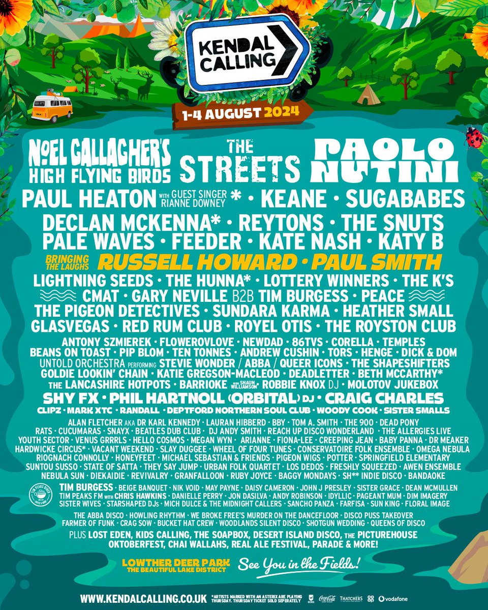 Escaping to the Lakes for the first time this year and what a really cool and diverse line up. More than happy with it #KendalCalling @BOOMSHANKASEAL