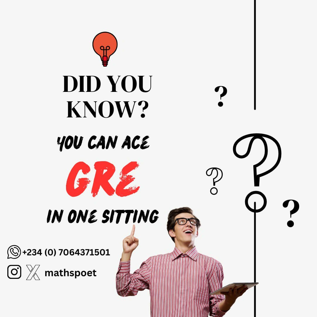 The_bravedave's tweet photo. Do you plan to write GRE, SAT, SSCE or UTME and need a private Mathematics tutor? Please send us a DM.

Classes are on Google Meet and are tailored to your schedule and learning pace.

WhatsApp/call - Dave - 07064371501

#GRE #SAT #mathematics #maths #Math https://t.co/OIbC6opsdU