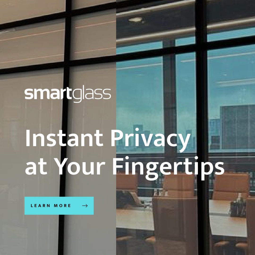 Achieving privacy and productivity in the workplace is now easier than ever. With our cutting-edge smart glass solutions, you can seamlessly switch your glass surfaces from transparent to opaque with just a flick of a switch. 

Learn more: bit.ly/48D3boB