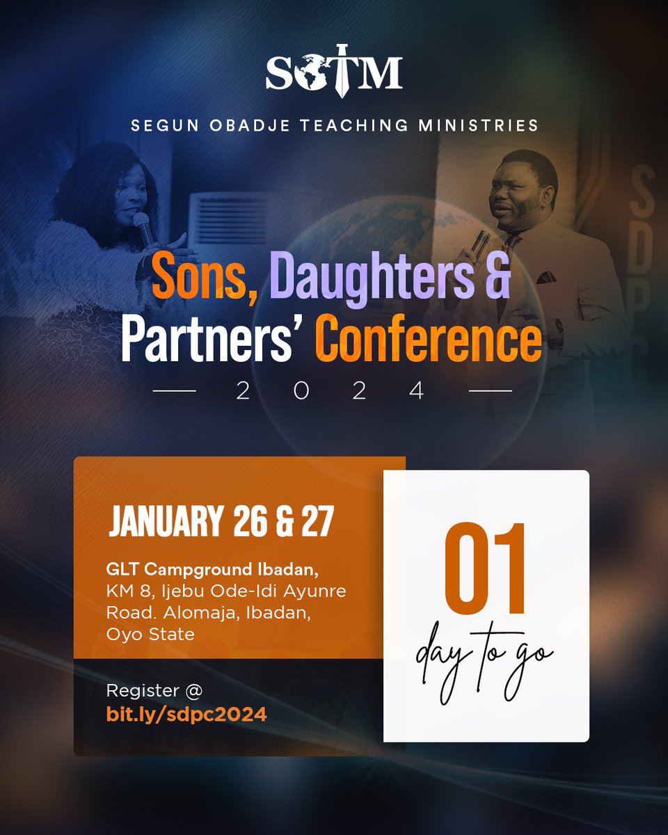 sotmonline's tweet image. Join us tomorrow as our spiritual parents, @PstSegunObadje and  @funkeobadje proclaim words of blessing upon us that will deliver unto us our inheritances!

Visit bit.ly/sdpc2024 to register today!

#SDPC2024 
#SDPC